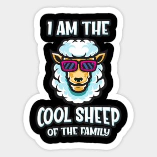 I'm the Cool Sheep Of the Family funny Family Kids Sticker